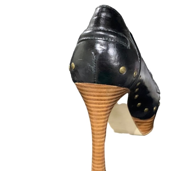 Enzo Angiolini Black Women's Pumps - Size 7.5M - Edgy Metal Studs - Picture 7 of 10